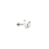 İkili Markiz Kesim Opalit ve Zirkon Taşlı Altın Tragus Piercing / TR