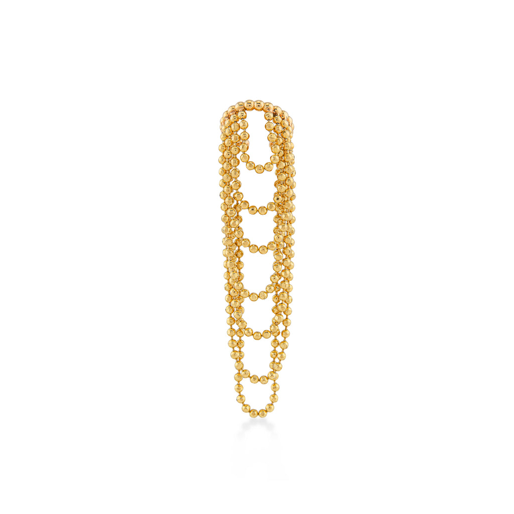Toplu Sıkıştırmalı Dorika Kat Kat Sallantılı Altın Halka Earcuff / 14 Ayar Sarı Altın