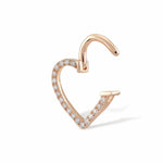 Kalp Halka Pırlanta Piercing Rose Altın / TR