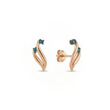 Azzuro Apus Mavi Pırlanta Küpe / 14 Ayar Rose Altın