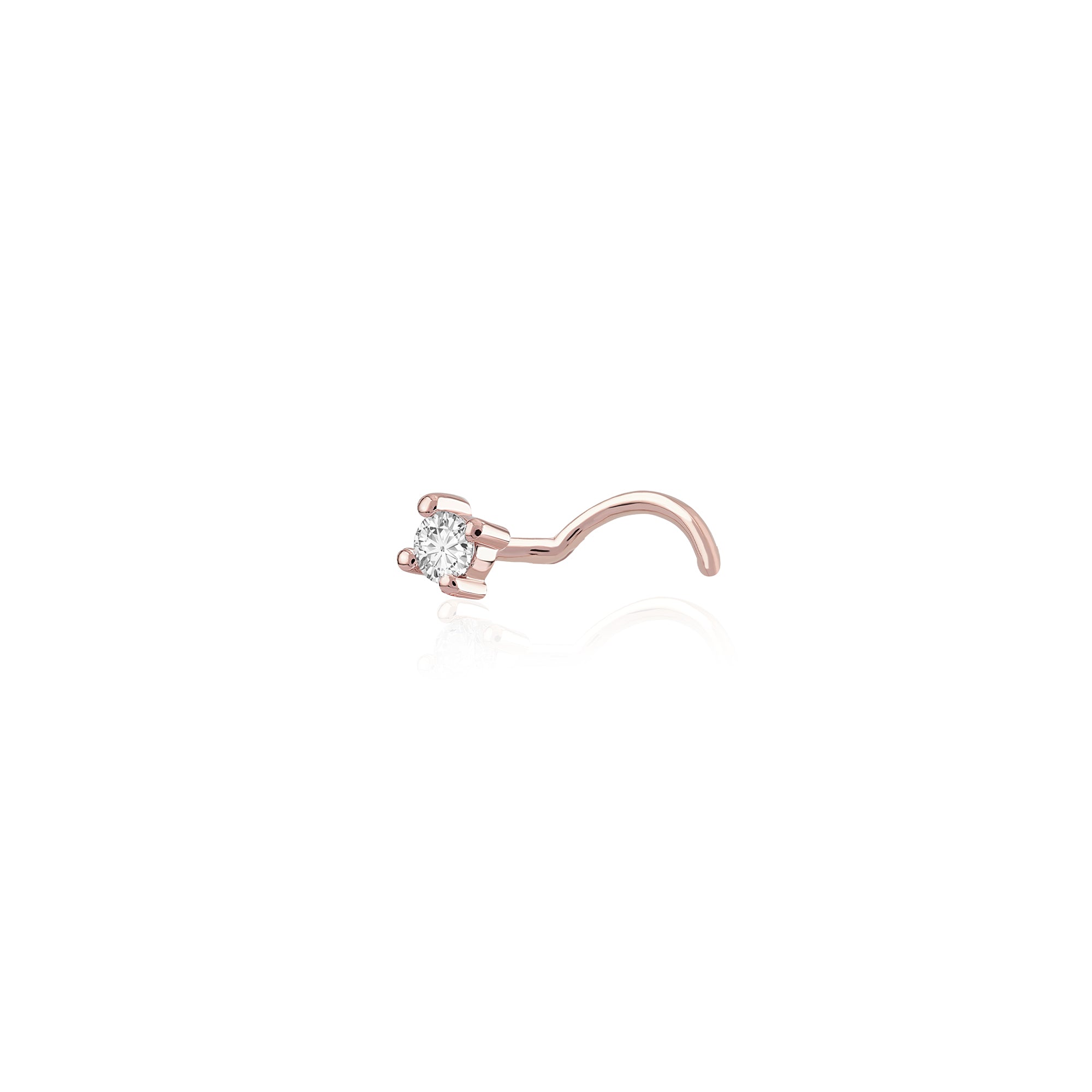 Tek Taş 0.03 karat Pırlanta Hızma / 14 Ayar Rose Altın