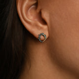 Azzuro Andromeda Mavi Pırlanta Küpe / 14 Ayar Sarı Altın