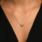 Azzuro Apus Mavi Pırlanta Kolye / 14 Ayar Sarı Altın