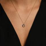 Azzuro Andromeda Mavi Pırlanta Kolye / 14 Ayar Sarı Altın