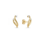 Apus Taşlı Altın Küpe / 14 Ayar Sarı Altın