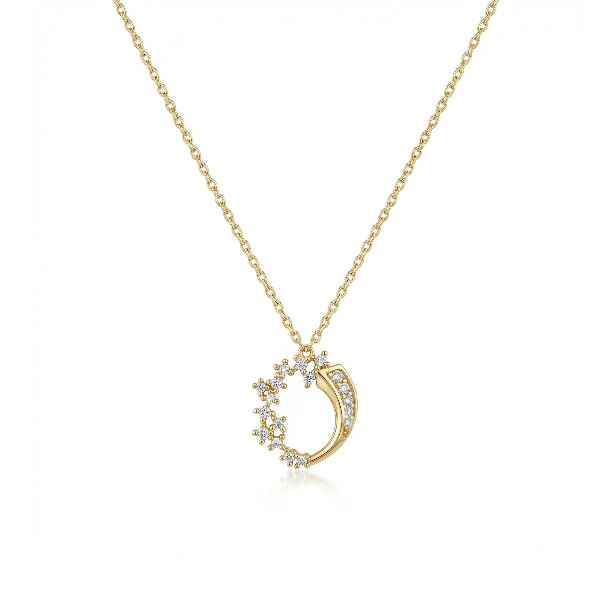 Andromeda Taşlı Altın Kolye / 14 Ayar Sarı Altın