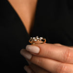 Asimetrik Baget Taşlı Altın Yüzük / 14 Ayar Sarı Altın