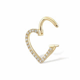 Kalp Halka Pırlanta Piercing Rose Altın / TR