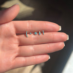 Gusto Turkuaz Taşlı Altın Tragus Çiçek Piercing / 14 Ayar Sarı Altın