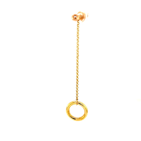 Halka Sallantı Charm Tekli Altın Küpe Ucu