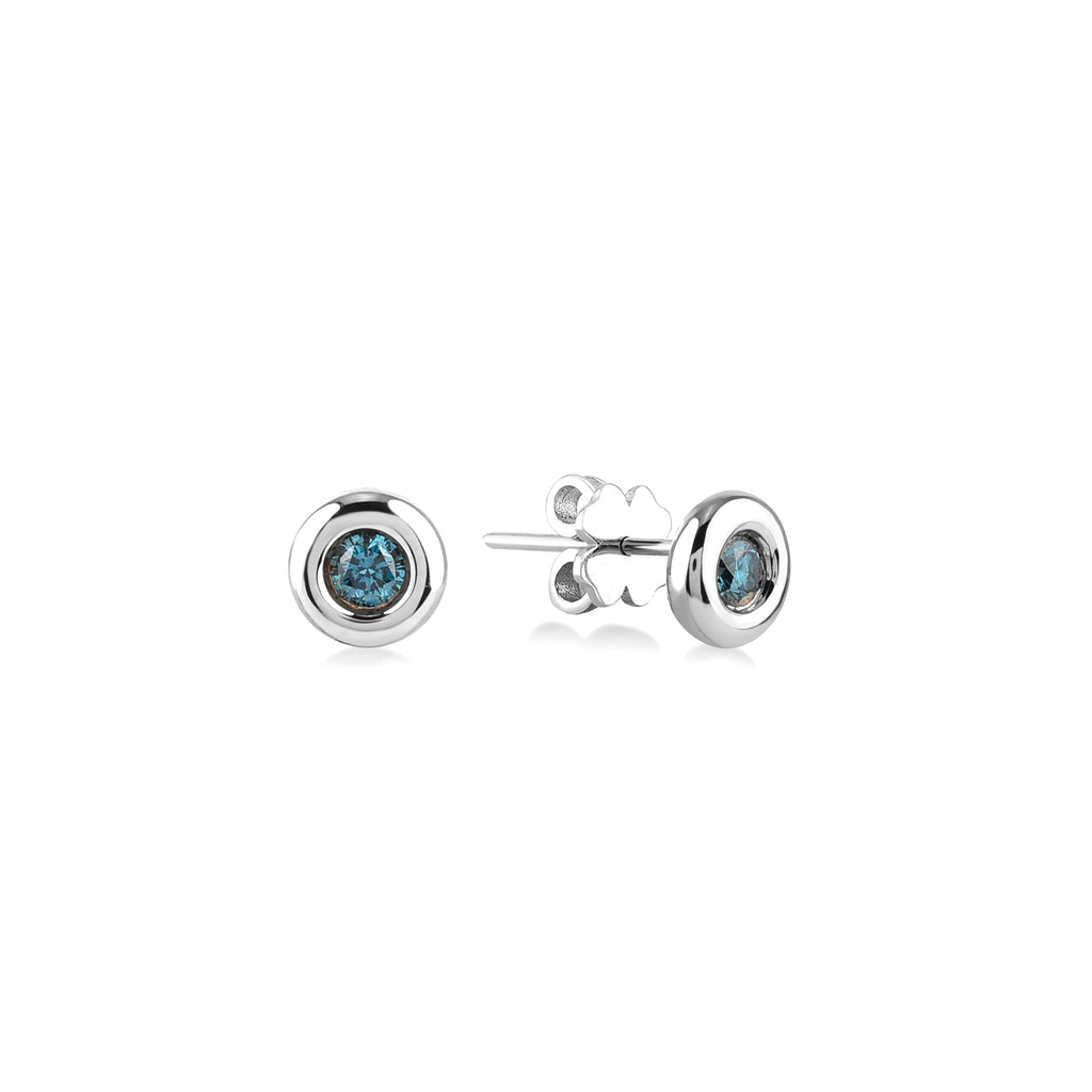 Серьга Azzuro Solitaire с голубым бриллиантом 0,20 карата
