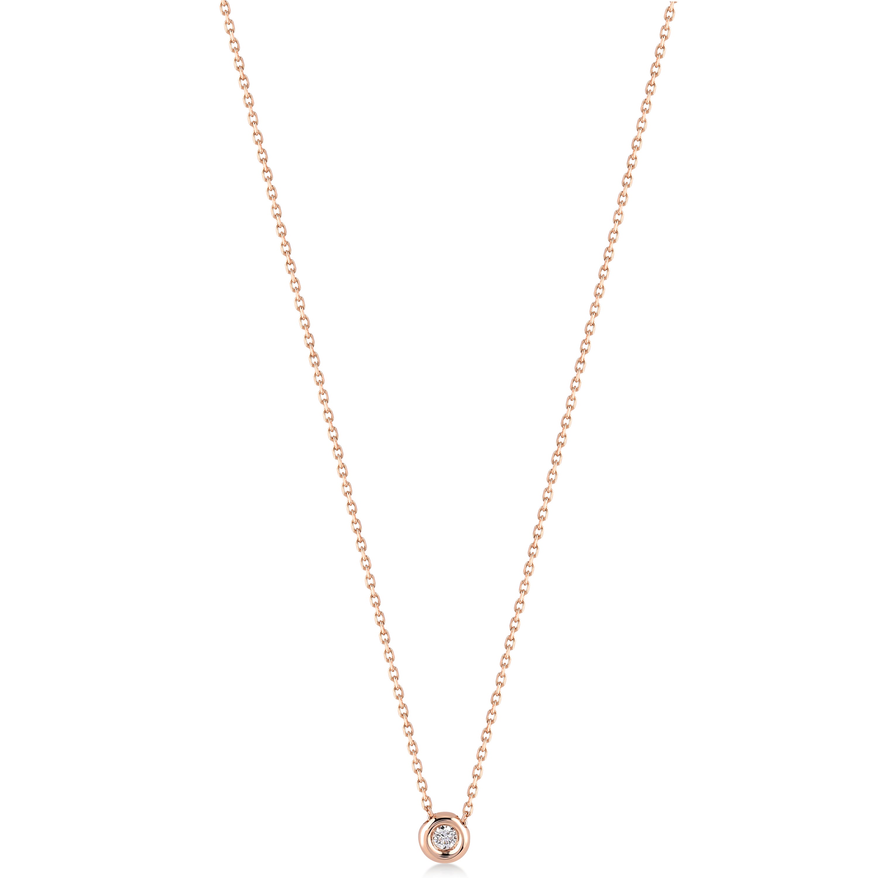 Cabaret Solitaire 0.05 ct Pırlanta Kolye Rose Altın / TR