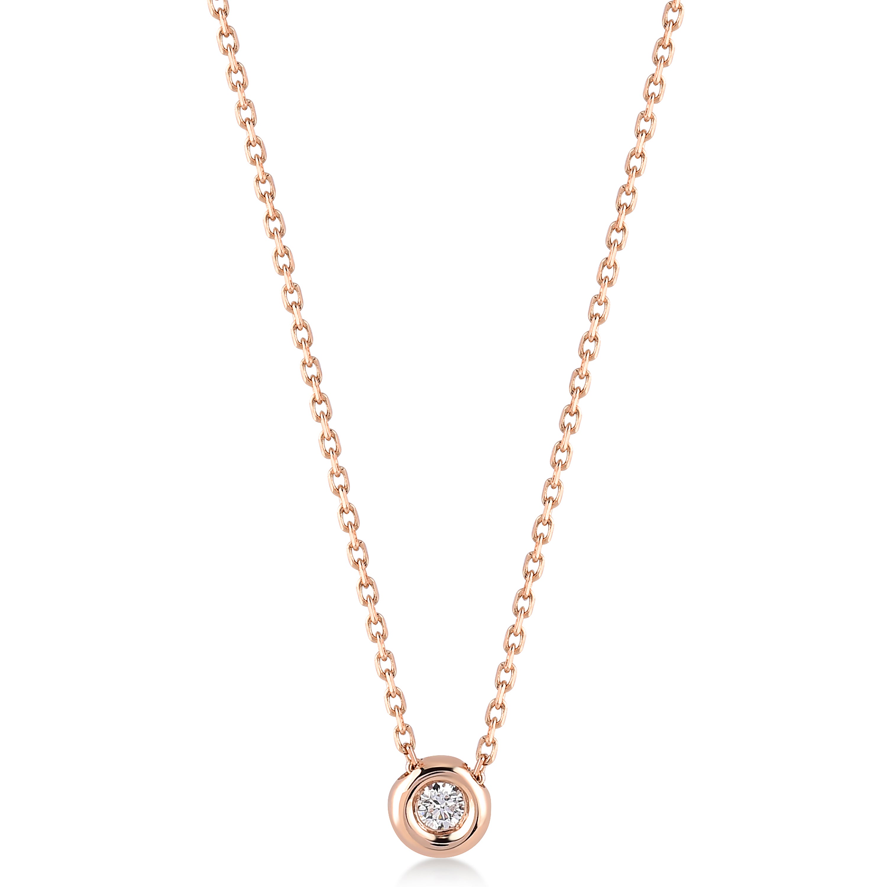 Cabaret Solitaire 0.05 ct Pırlanta Kolye Rose Altın / TR