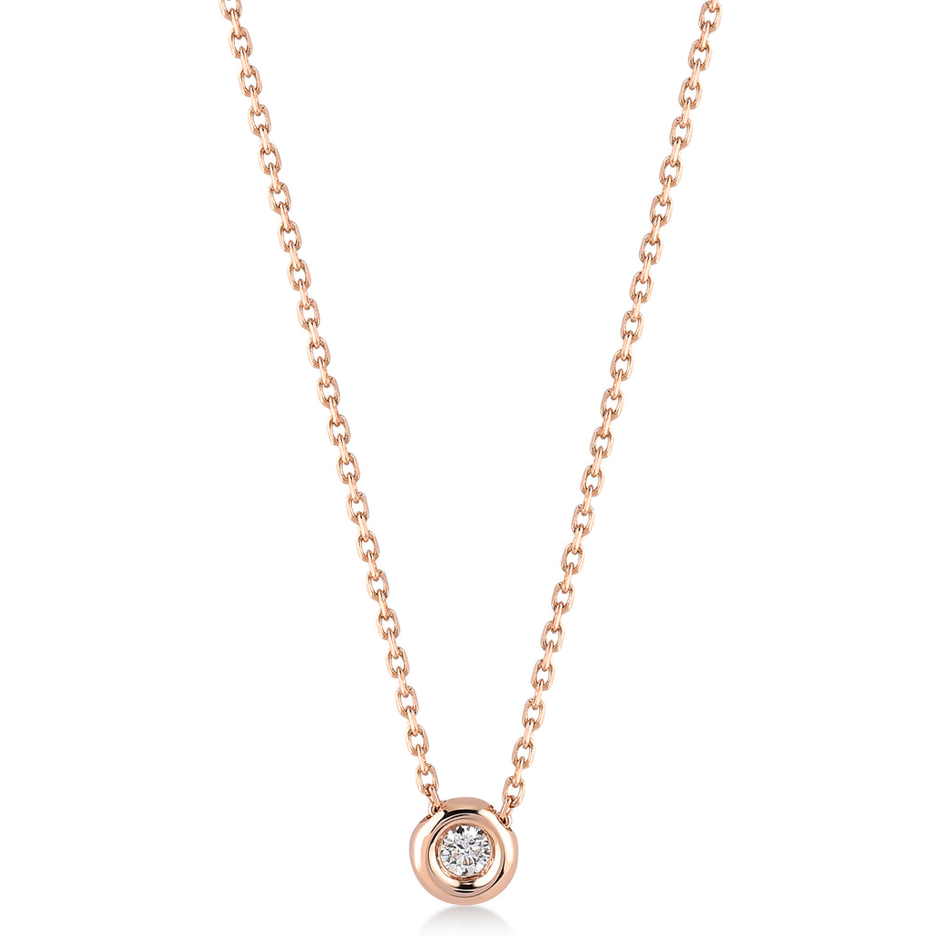 Cabaret Solitaire 0.05 ct Pırlanta Kolye Rose Altın / TR