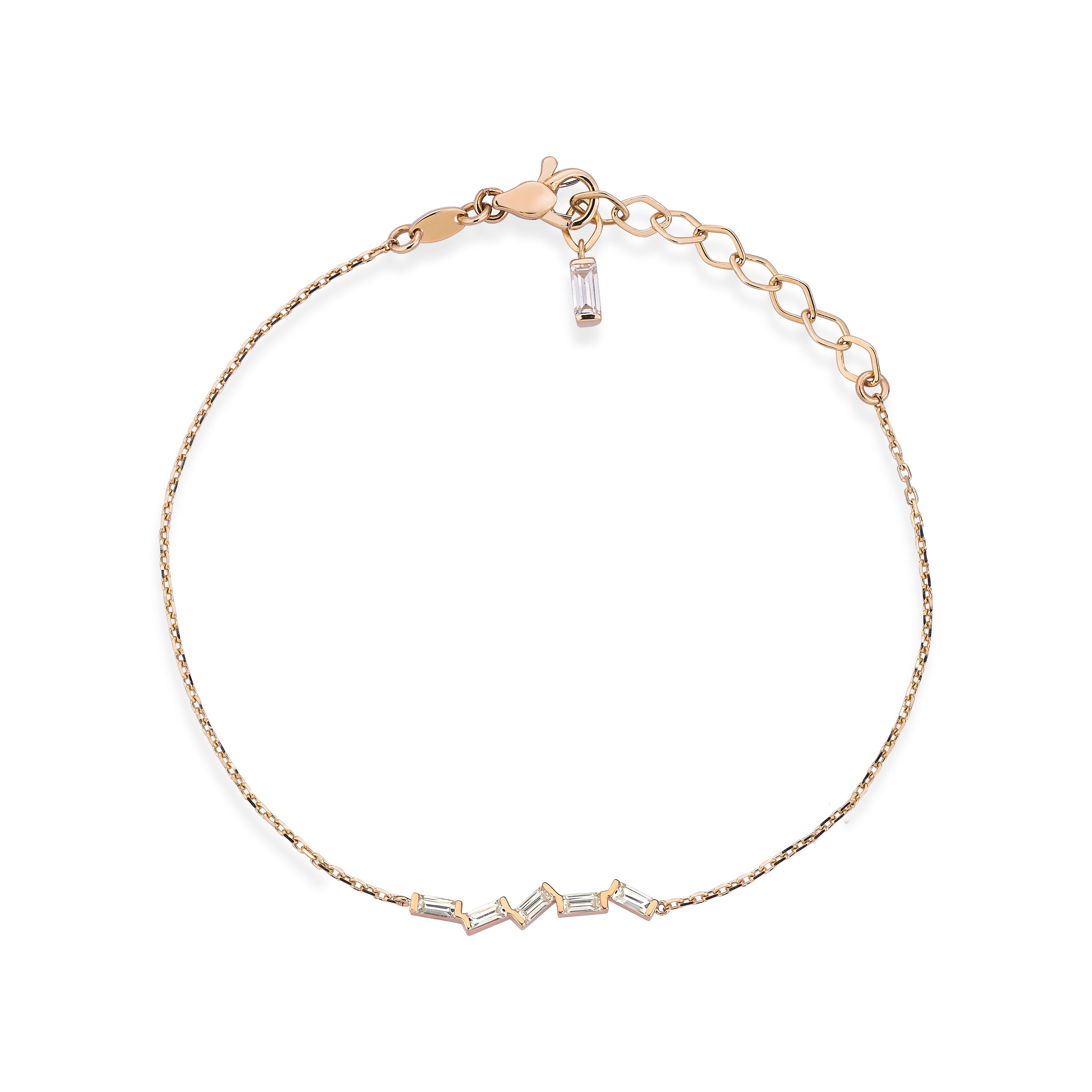 Bagetto Zigzag Altın Bileklik Rose Altın / TR