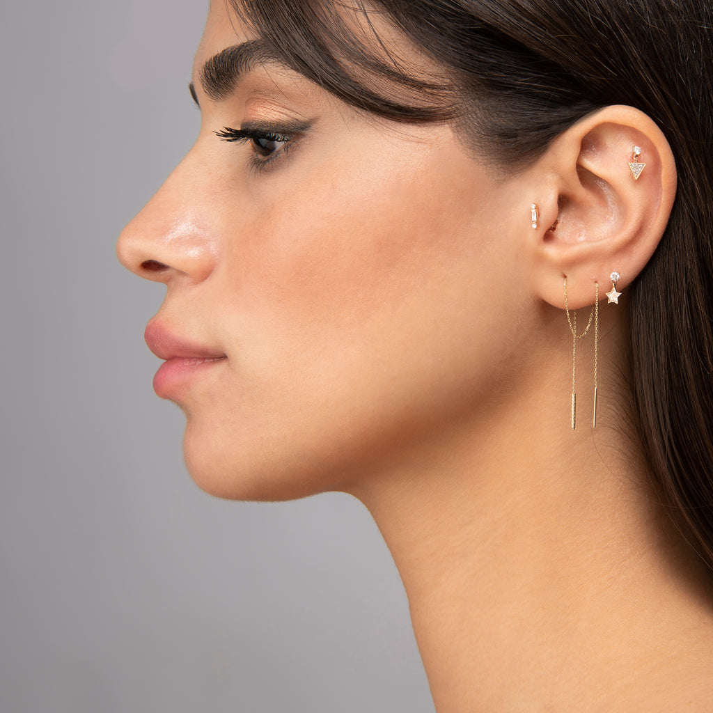 Üçgen Sallantılı Pırlanta Piercing / TR