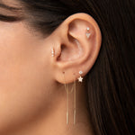 Yıldız Sallantılı Tektaş Pırlanta Piercing / TR