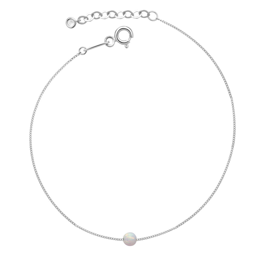 Gravity Opal Taşlı Altın Bileklik / 14 Ayar Beyaz Altın