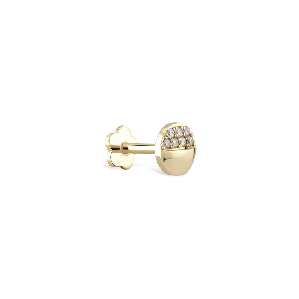 Yarım Halka Pırlanta Tragus Rose Altın / TR