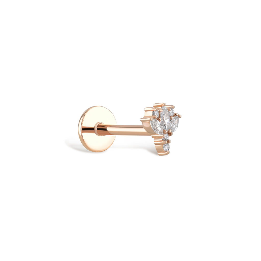 Mini Fan Pırlanta Tragus Rose Altın / TR