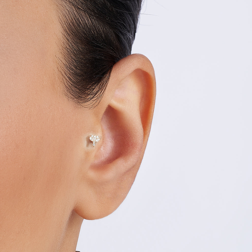 Mini Fan Pırlanta Tragus Rose Altın / TR