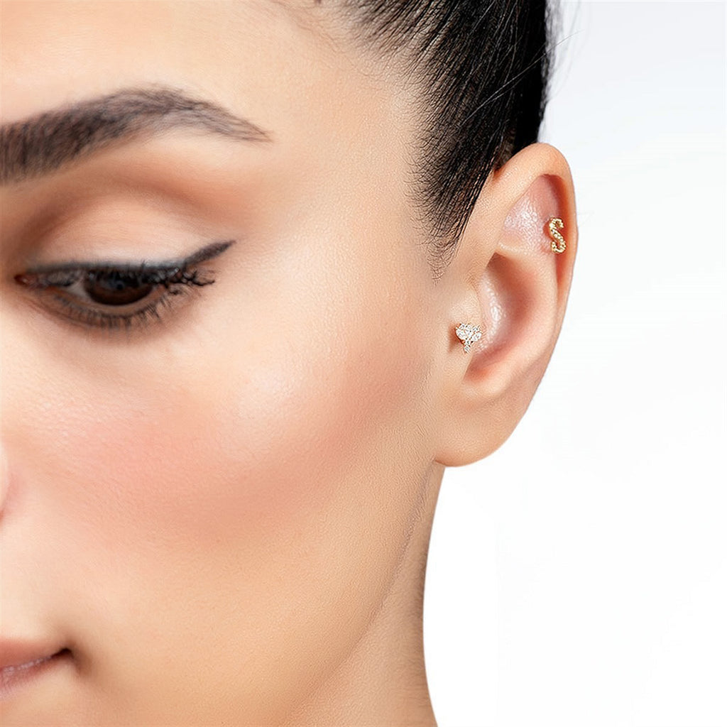 Mini Fan Pırlanta Tragus Rose Altın / TR
