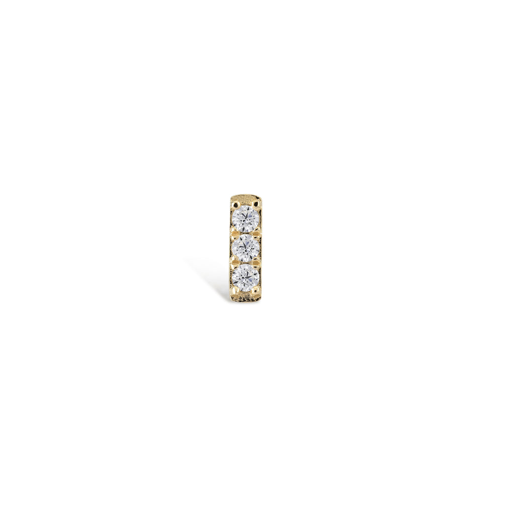 3 Taş Pırlanta Piercing Gold Altın / TR