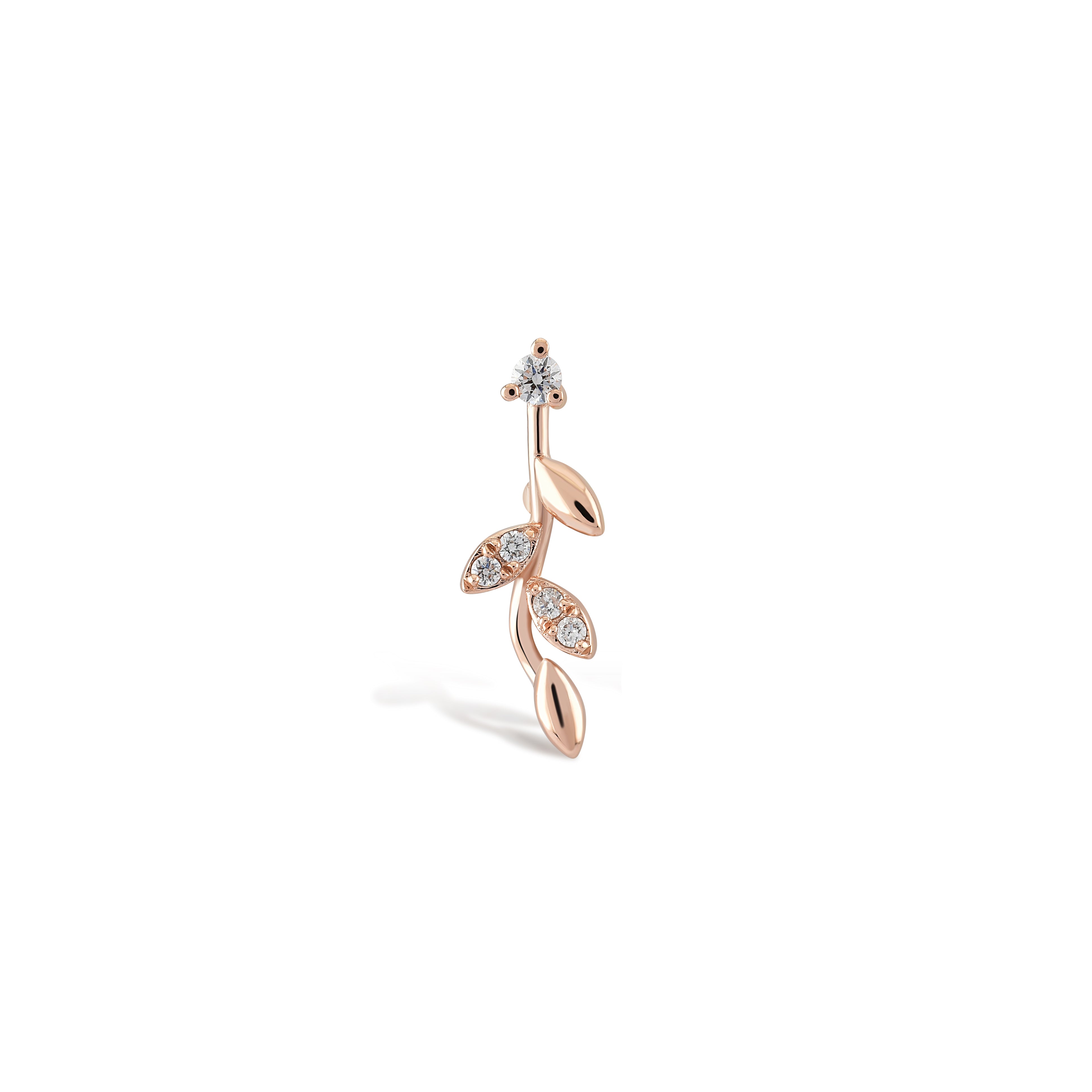 Sarmaşık Pırlanta Piercing Rose Altın / TR