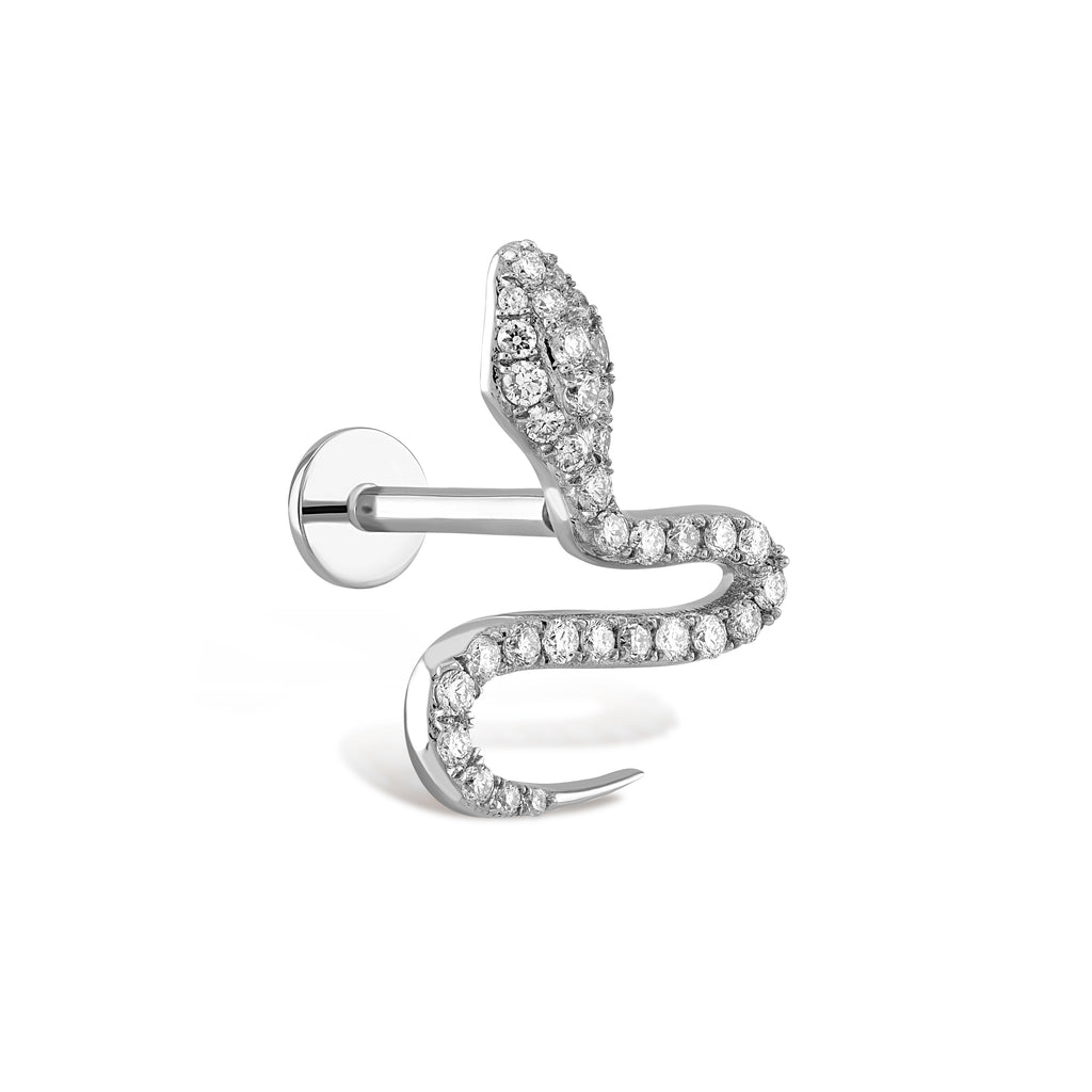 Yılan Pırlanta Piercing Rose Altın / TR