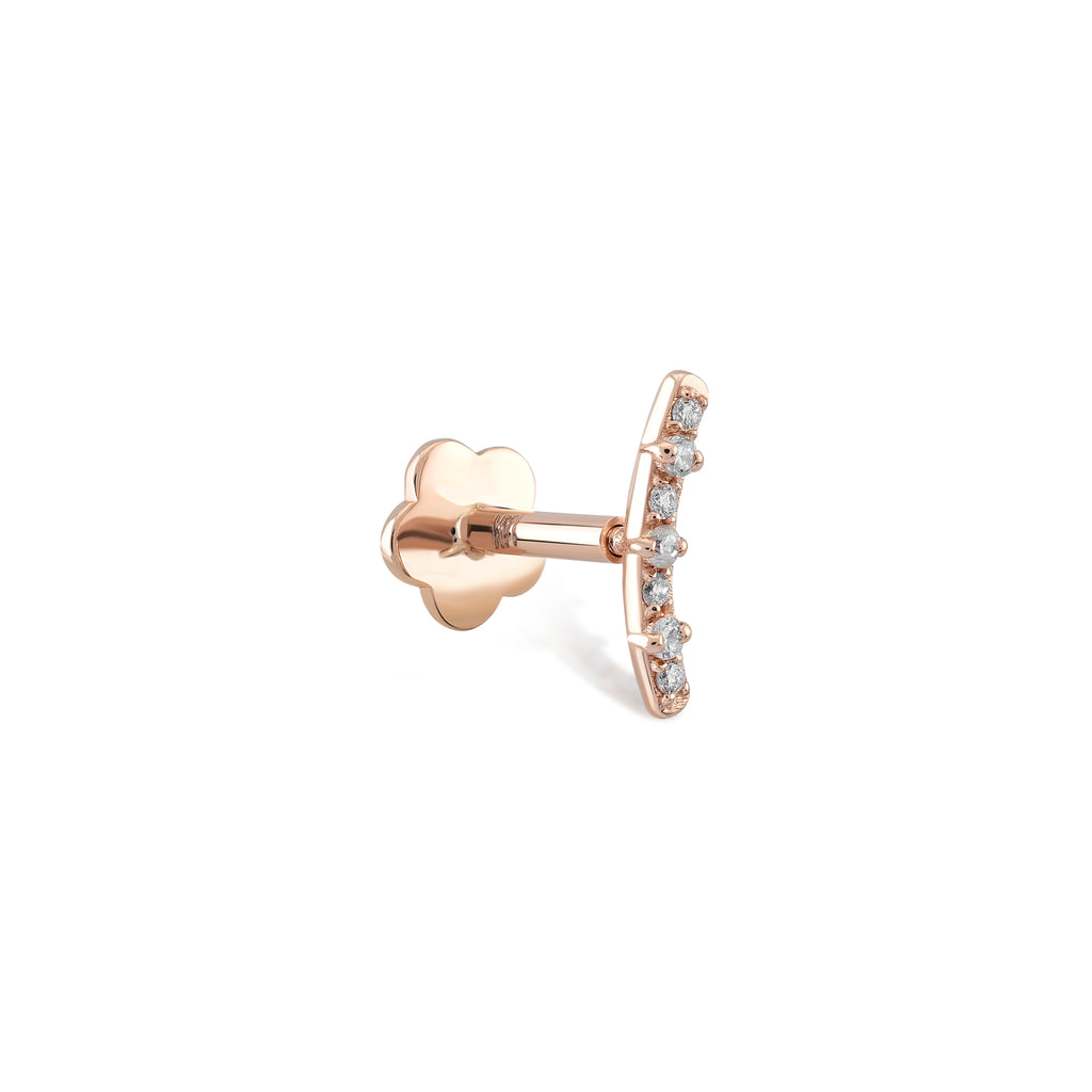 Sıra Pırlanta Arc Piercing Rose Altın / TR