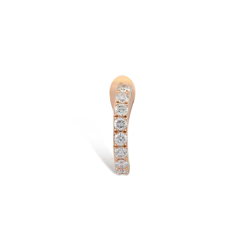 Halka Taşlı Pırlanta Earcuff Rose Altın / TR