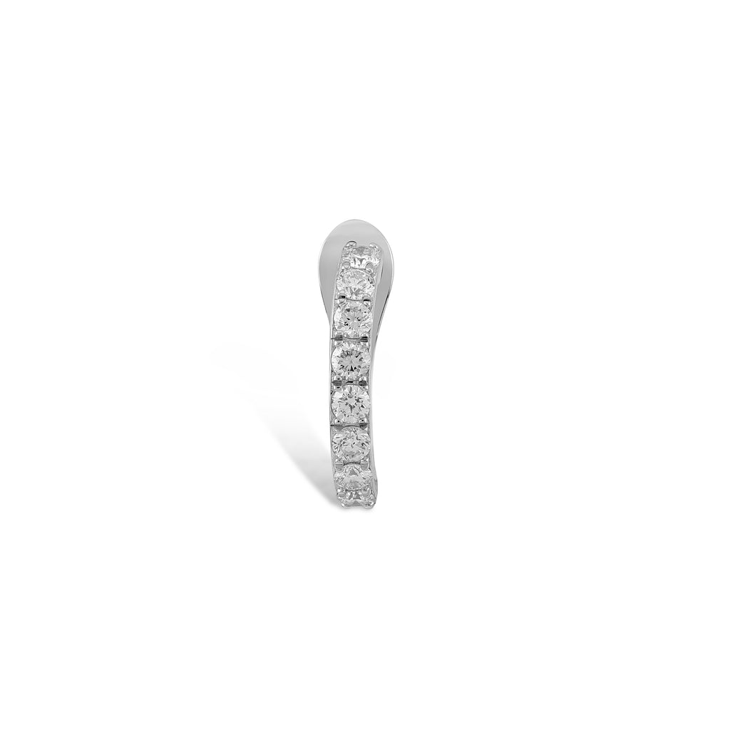 Halka Taşlı Pırlanta Earcuff Beyaz Altın / TR
