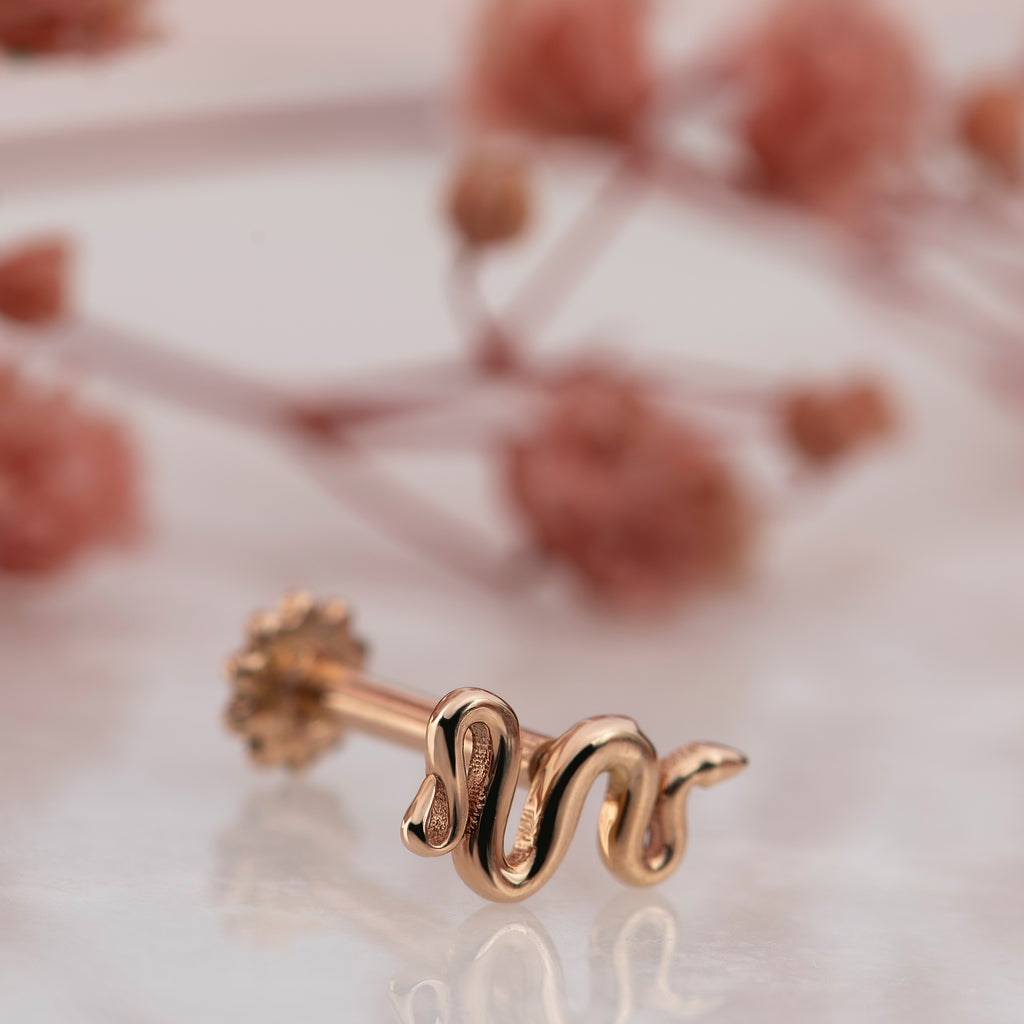 Yılan Piercing Rose Altın / TR