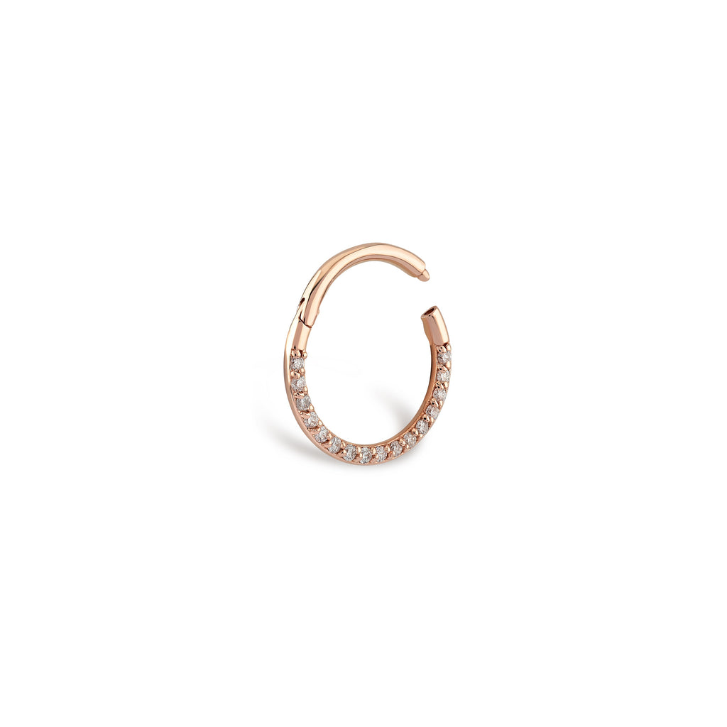 Halka Sıra Taş Pırlanta Piercing Rose Altın /TR