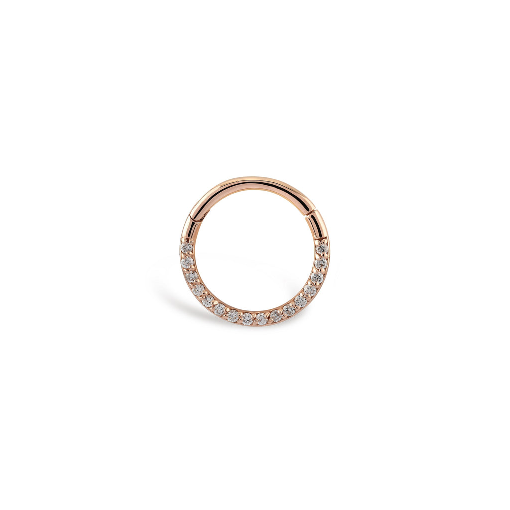 Halka Sıra Taş Pırlanta Piercing Rose Altın /TR