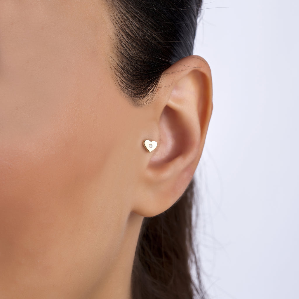 Diamond Single Heart Piercing