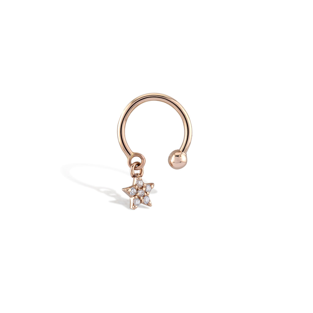 Sallantılı Yıldız Pırlanta Piercing / TR