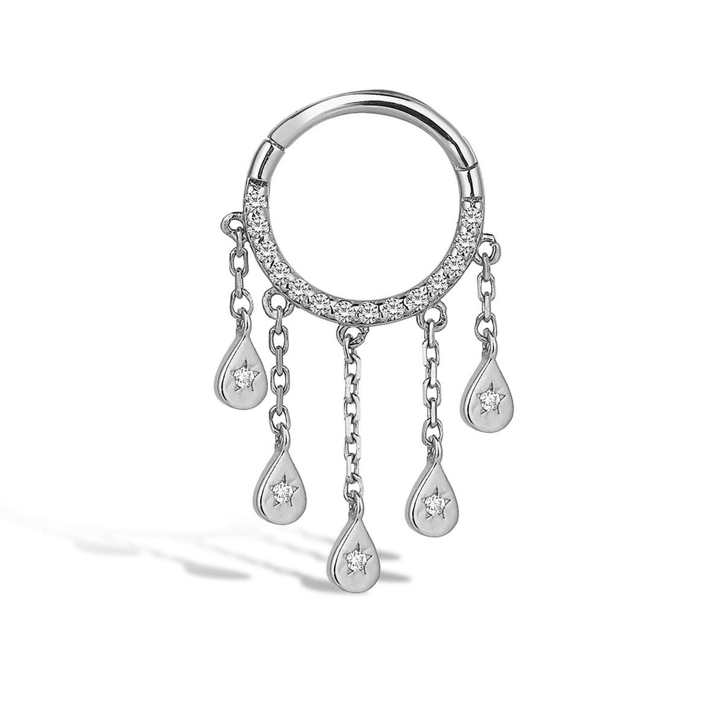 Yıldız Sallantılı Pırlanta Piercing Rose Altın / TR