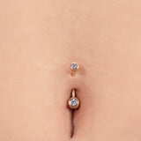 Altın Taşlı Vintage Göbek Piercing Rose Altın / TR