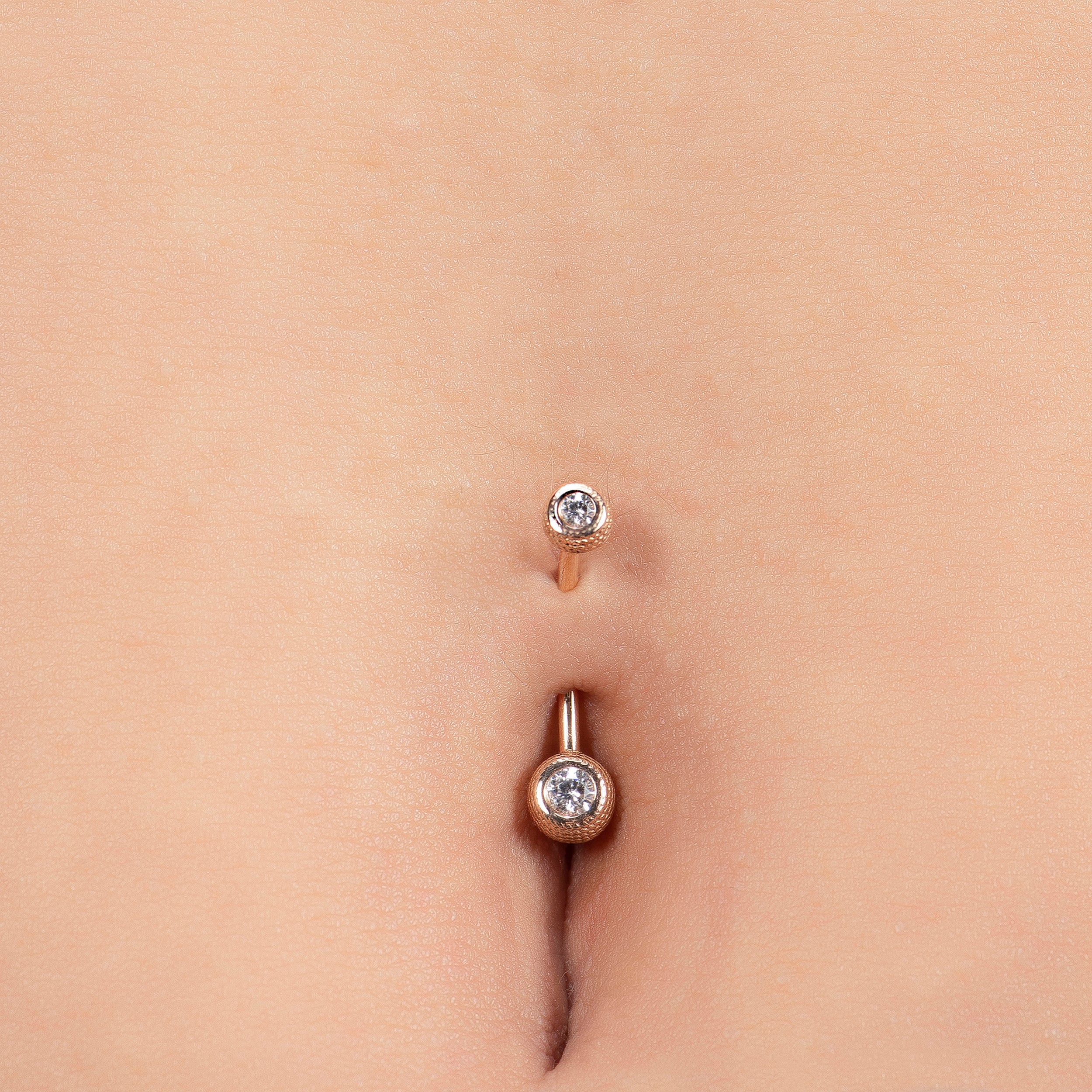 Altın Taşlı Vintage Göbek Piercing Rose Altın / TR