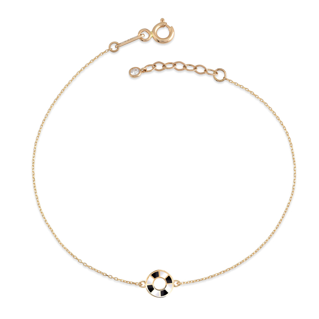 Rhythm Enameled Polo Gold Bracelet