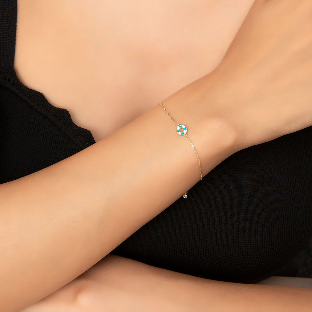 Rhythm Enameled Polo Gold Bracelet