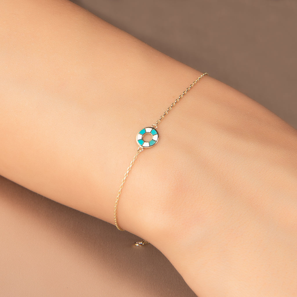 Rhythm Enameled Polo Gold Bracelet