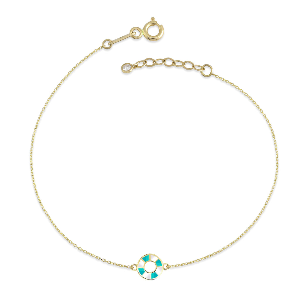Rhythm Enameled Polo Gold Bracelet