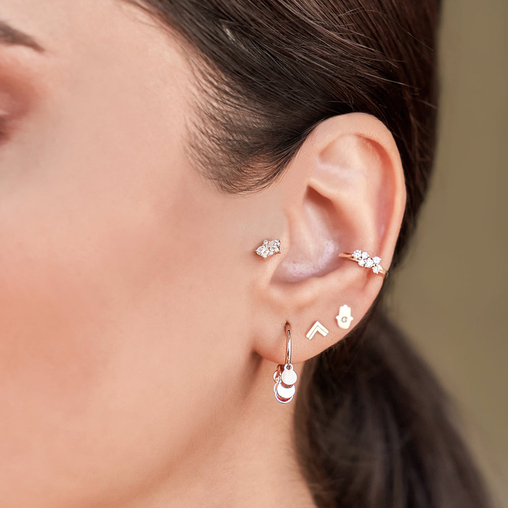 Çift Şerit Çavuş Altın Piercing