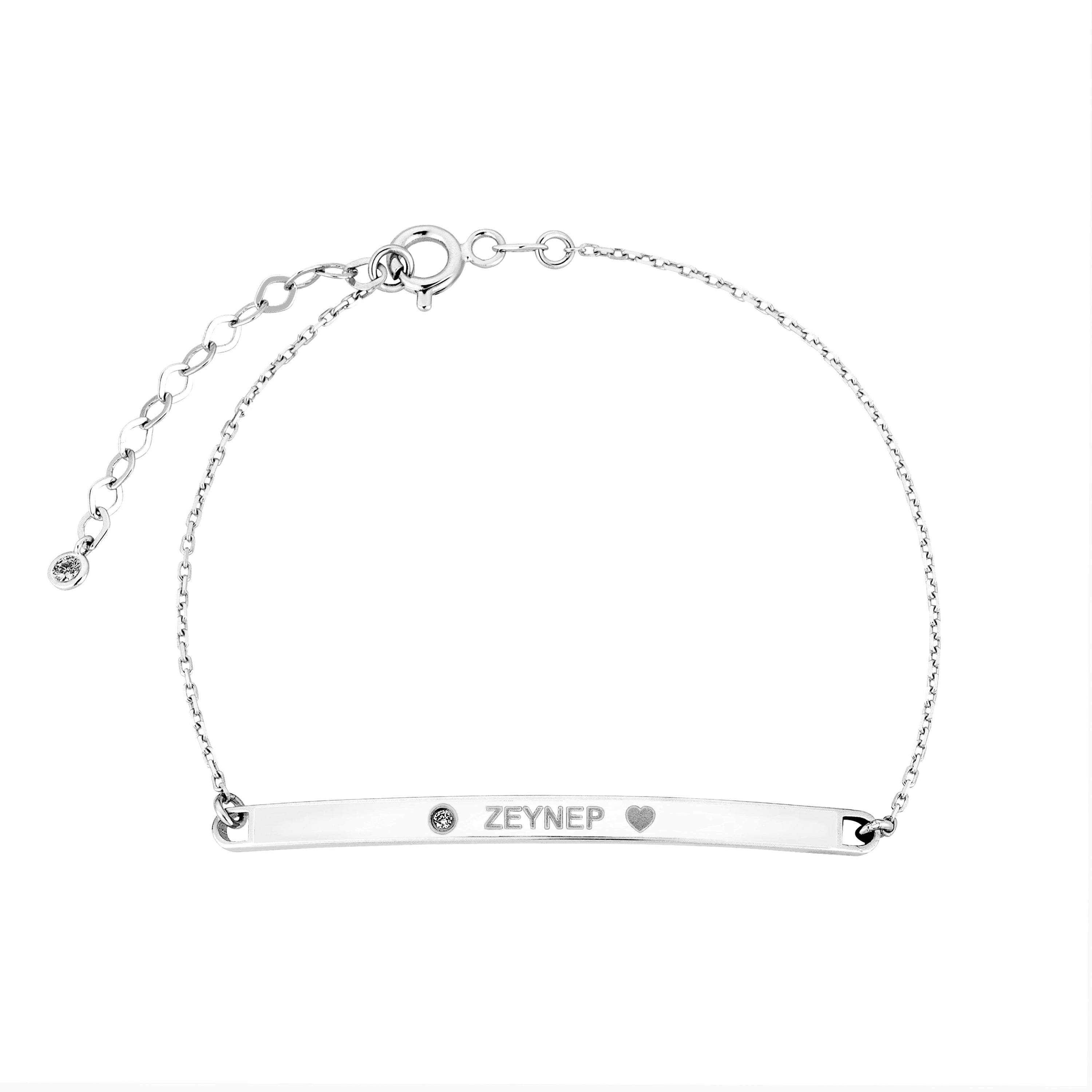 Rhythm İsim Mineli Altın Bileklik Rose Altın / TR