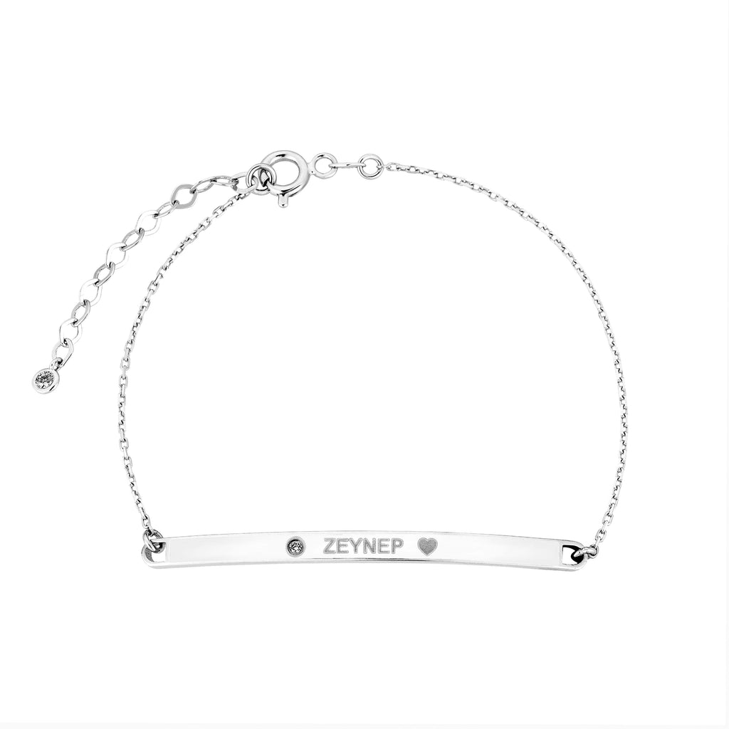 Rhythm İsim Mineli Altın Bileklik Rose Altın / TR
