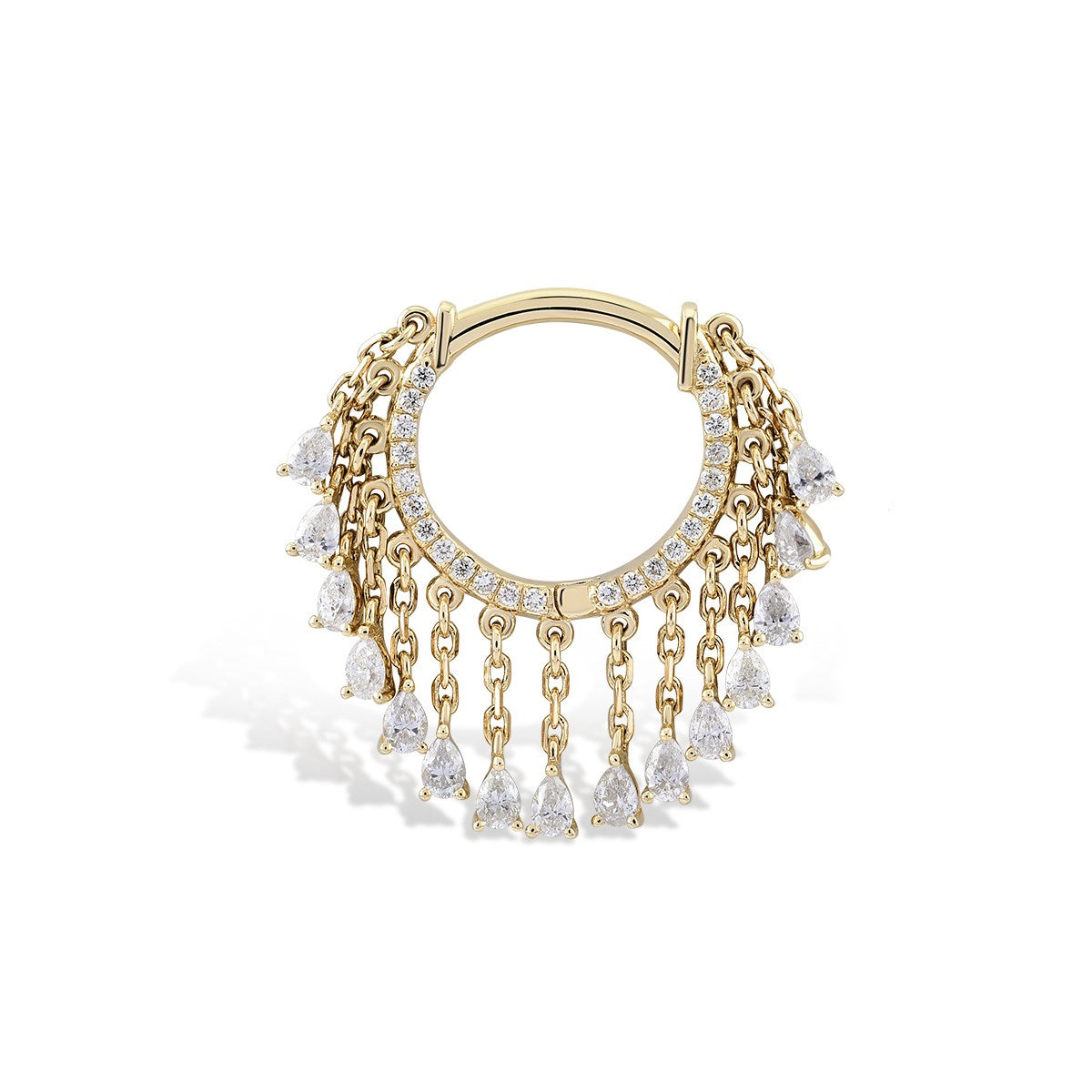 Damla Sallantılı Pırlanta Piercing Rose Altın / TR