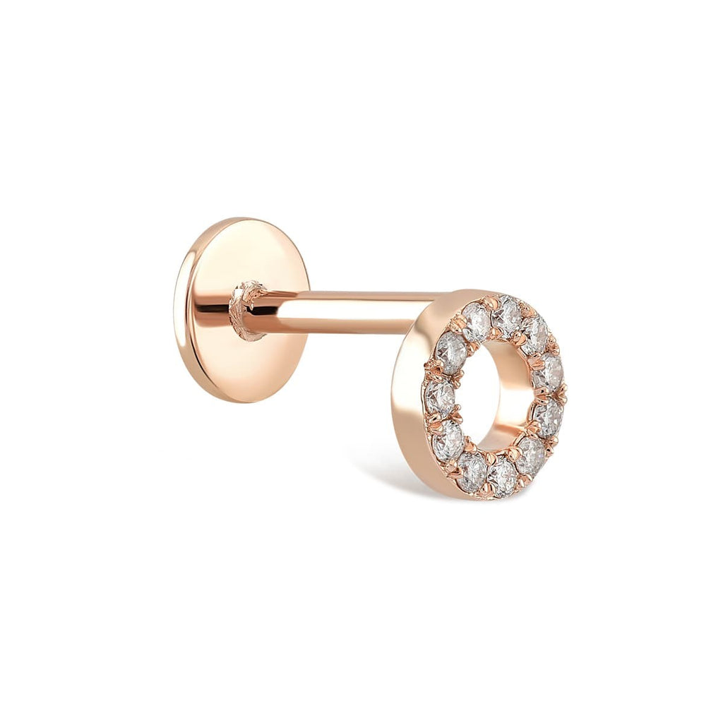 Halka Pırlanta Piercing Rose Altın / TR