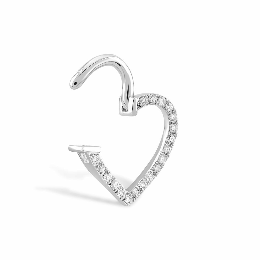 Kalp Halka Pırlanta Piercing